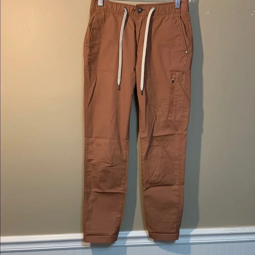 Vuori Women’s Ripstop Mauve Elastic Waist Drawstring Cotton Five-Pocket Pants XS
